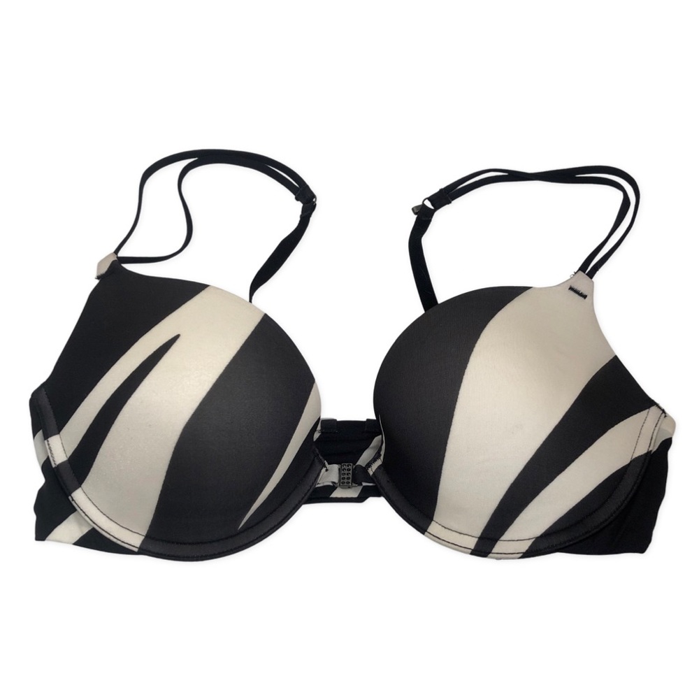 Zebra Print La SENZA Front Closure Push Up Bra 32D